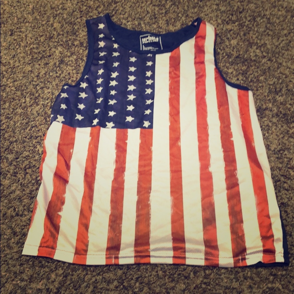 Patriotic tank top mesh texture